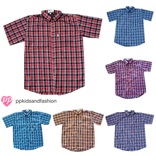 ขายส่ง เสื้อเชิ้ตแขนสั้น ผ้าใส่สบาย ลายสก็อต เนื้อนิ่ม