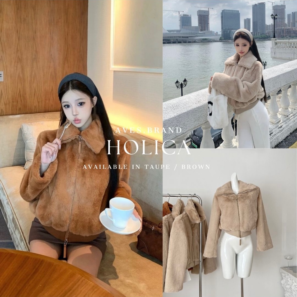 AVES.BRAND HOLICA JACKET เสื้อแจ็คเก็ตขนเฟอร์