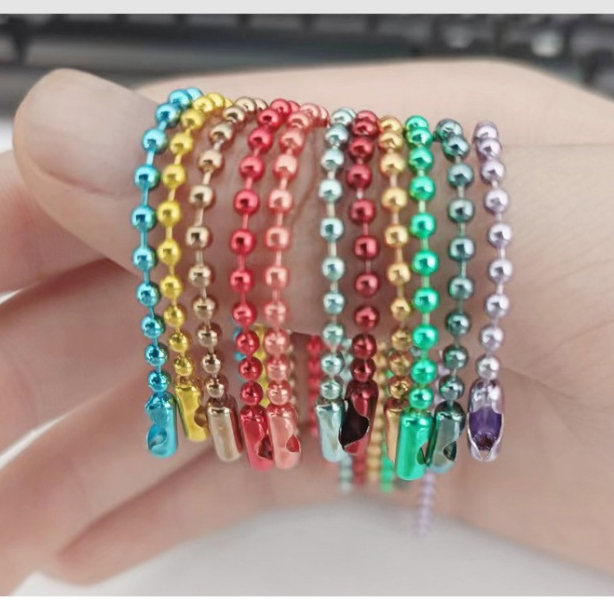 ชุด5เส้น โซ่ไข่ปลา สีเมทัลลิค ขนาด2.4มิล ยาว12ซม. พร้อมส่ง ร้านไทย
