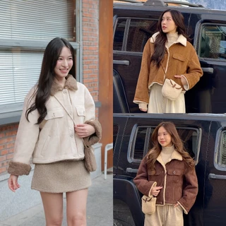 CO0984 TWO-TONE SUEDE FUR JACKET + BAG