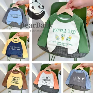เสื้อยืดแขนยาวเด็ก เสื้อแขนยาวเด็ก ผ้านุ่ม ใส่สบาย พิมพ์ลาย มีหลายสีให้เลือก