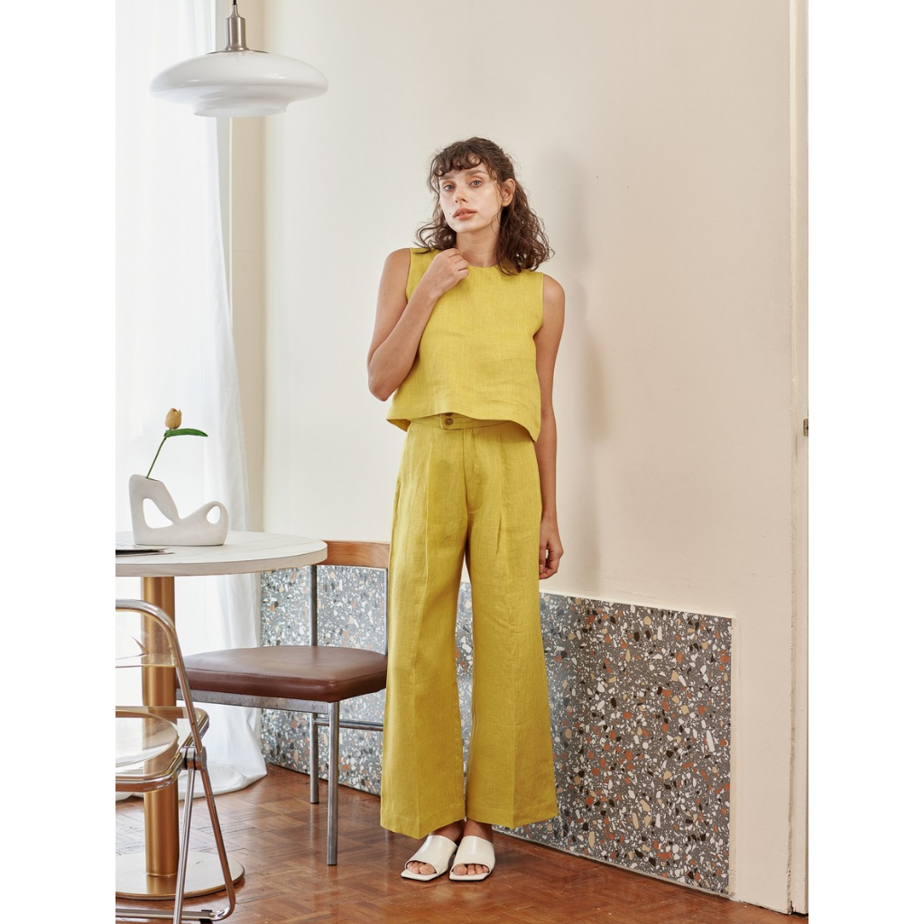 TANGO TANGERINE - TOBY TOP เสื้อแขนกุด คอกลม & PUKKI กางเกงทรงกระบอกขายาว