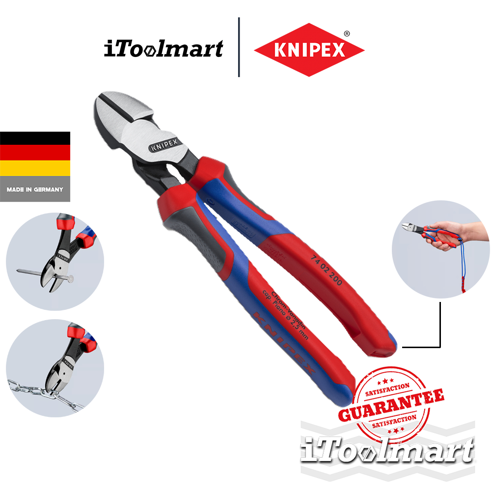 KNIPEX คีมตัดลวด 74 02 200 คีมปากเฉียงที่มีแรงงัดสูง ความยาว 200 มม.