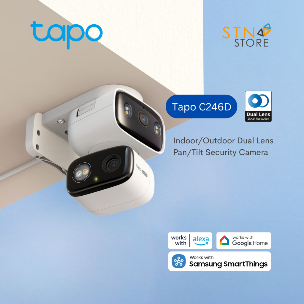 TP-Link Tapo C246D กล้อง 2เลนส์ 6MP มุมกว้าง125° เทเลโฟโต้ 6มม. Indoor/Outdoor Dual Lens Pan/Tilt
