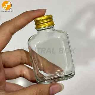 ขวดแก้วแบนจิ๋ว 30ml. พร้อมฝาอลูมิเนียมและจุกใน