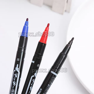 ปากกา Marker 2 หัว กันน้ำได้ ขนาด 1 mm. และ 0.5 mm. เขียนถุงไปรษณีย์ ถุงซิป ถุงใส ไม้ เหล็ก พลาสติก พร้อมส่งจากไทย