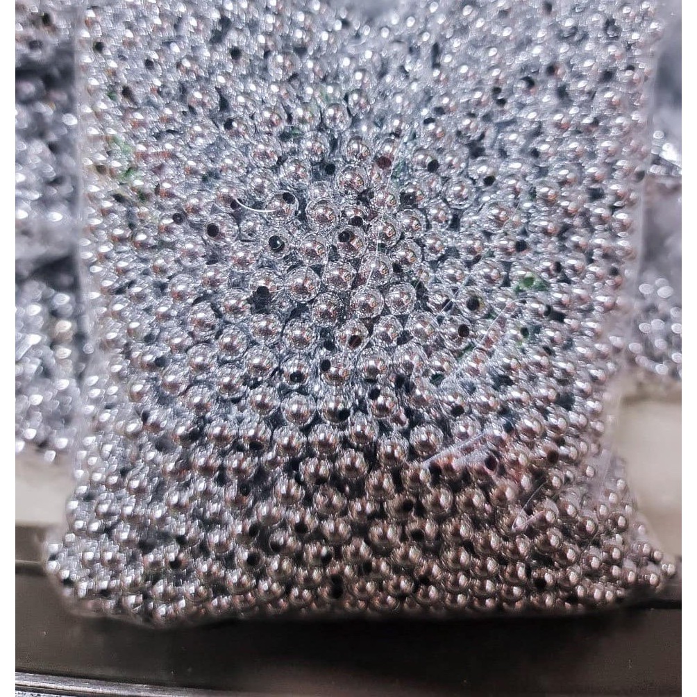 ลูกปัดกลม สีเงิน ขนาด 6mm และ 8 mm จำนวน 500 กรัม