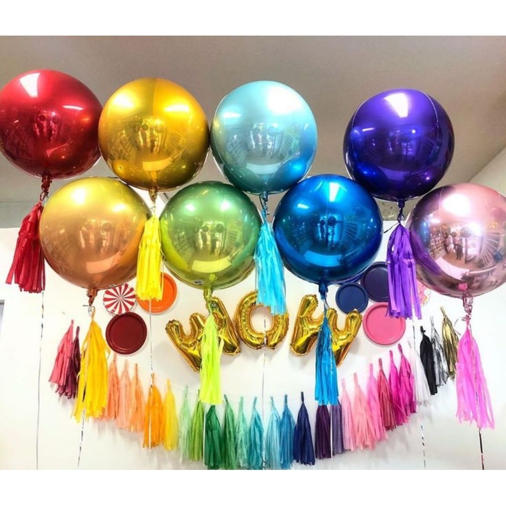 🔴 ลูกโป่งฟอยล์กลม 4D ลูกโป่ง Orbz