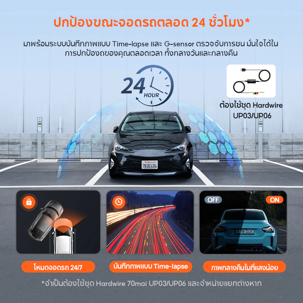 [HOT] กล้องติดรถยนต์ 70mai A410 2.5K HDR หน้าหลัง 125°มุมกว้าง กลางคืนสว่าง WiFi Type-C thumbnail 8