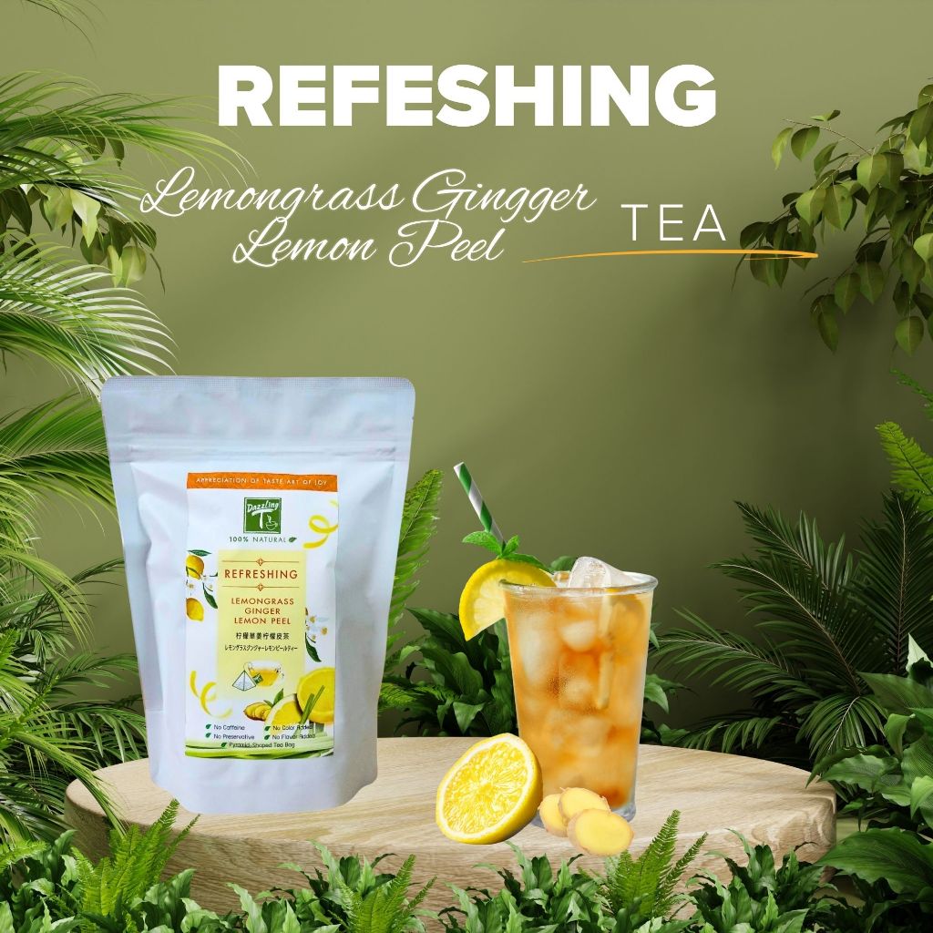 ชาตะไคร้ ขิง เปลือกมะนาว Dazzling-t REFRESHING Lemongrass, Ginger, Lemon Peel มาตรฐาน อย. รับรอง 10 