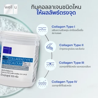 well u collagen type ll plus calcium [4 กระปุก] คอลลาเจน ไทป์ทู พลัส แคลเซียม ผิวและข้อเข่าดี บำรุงกระดูก