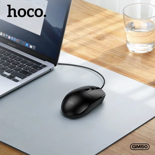 เมาส์ เมาส์แบบมีสาย HOCO GM50 สายยาว 1.45 เมตร เมาส์ความแม่นยำสูง เหมาะสำหรับ PC และ แล็ปท็อป น้ำหนักเบา พกพาง่าย