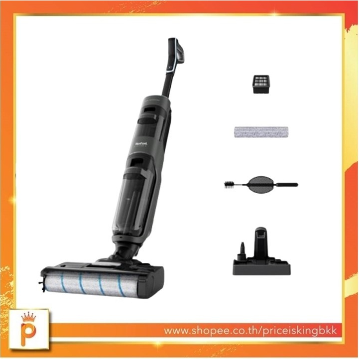 🔥[สินค้าใหม่]TEFALเครื่องดูดฝุ่นและถูพื้นไร้สาย 2 In 1 FLOOR WASHER X-CLEAN 4 กำลังไฟ 200 วัตต์ รุ่น