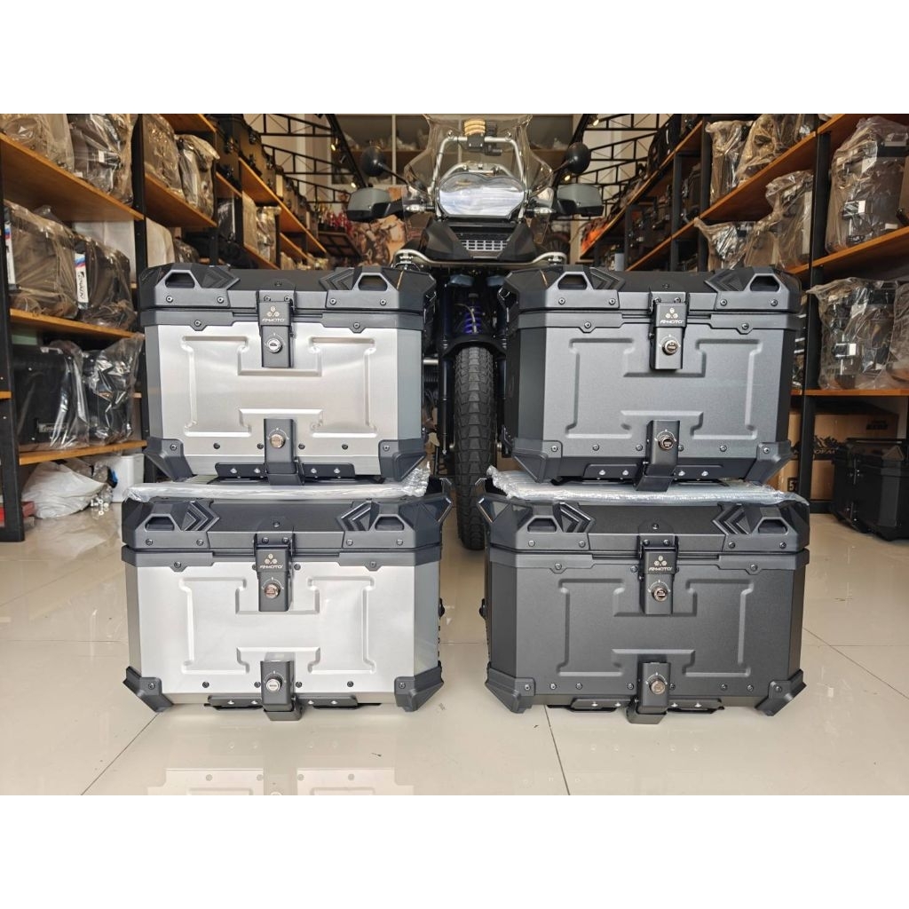 🔥พร้อมส่ง🔥 F2MOTO ลายH 45L-55L กล่องท้ายมอเตอร์ไซค์ กล่องหลังมอเตอร์ไซค์ พร้อมของแถมอินเนอร์ เบาะพิง