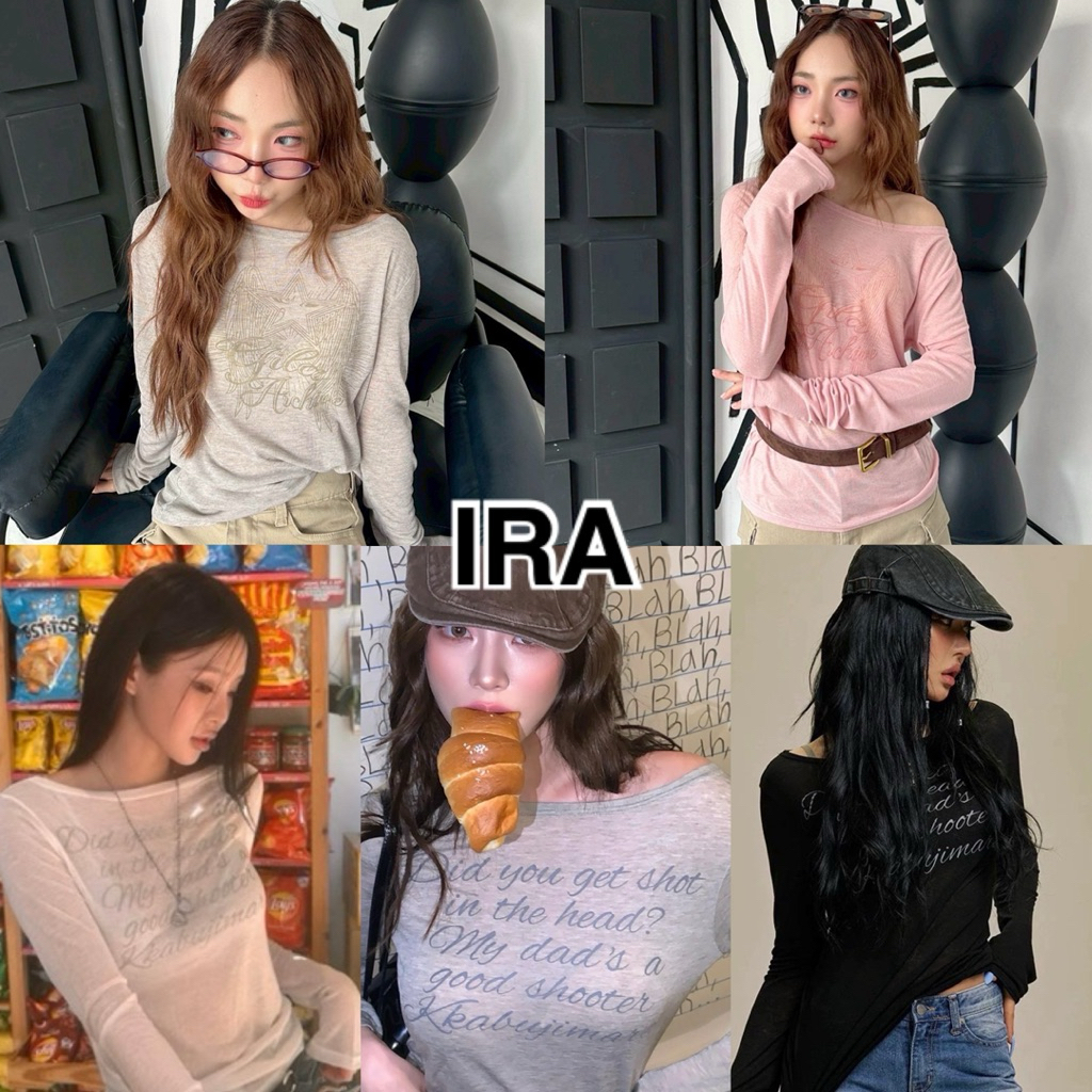 BY IRA Jennie’s select 💖พร้อมส่ง💖 เสื้อแขนยาวคอกลม ทรงสวย สกรีนลายตัวอักษรสไตล์เกาหลี เกาใจเนื้อผ้าดีมาก เป็นงานเข้ารูป