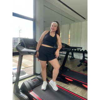 BIGBRACO-HI152 (Plussize S-5XL) กางเกงออกกำลังกายขาสั้น+ซับด้านในตัว กางเกงวิ่งขาสั้น สาวอวบ