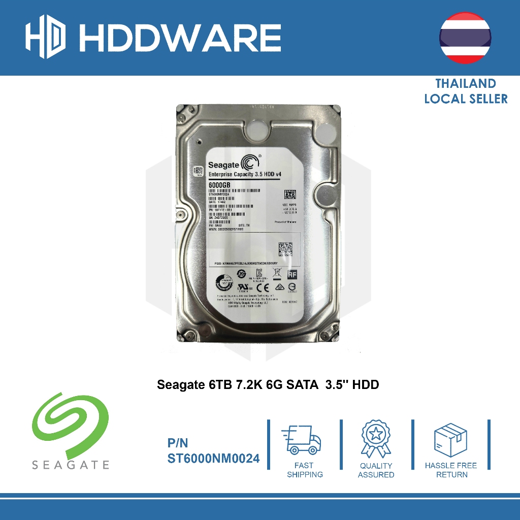 Seagate 6TB 7.2K 6G SATA 3.5'' HDD // ST6000NM0024 // 1HT17Z-001