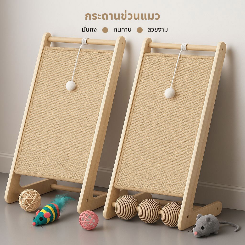 Harmcat แผ่นลับเล็บแมว กระดานลับเล็บแมว ที่ลับเล็บแมว ที่ฝนเล็บแมว ของเล่นแมว แผ่นข่วน+ของเล่นแมว