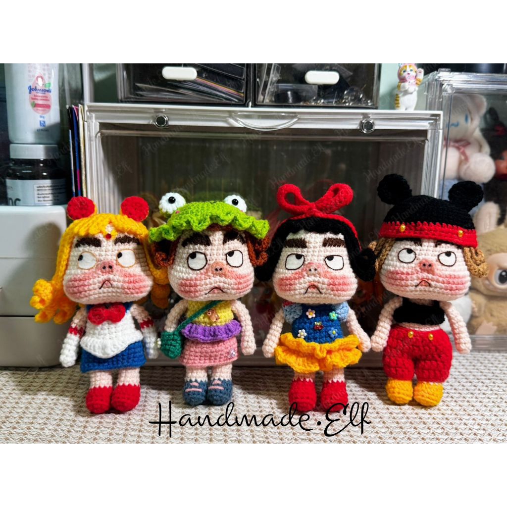 moody girl ตุ๊กตาน้องบูด พวงกุญแจถักไหมพรม