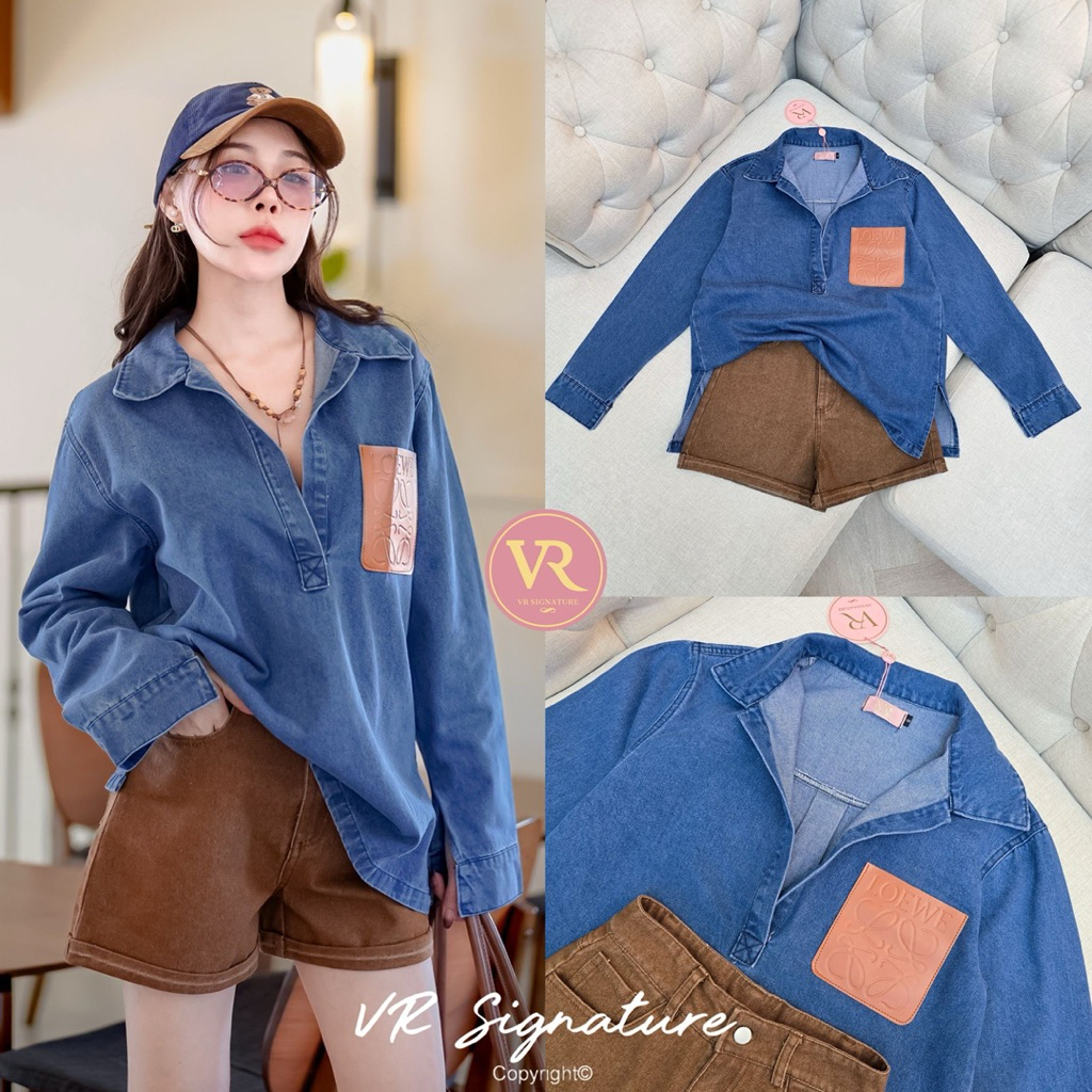 VR signature Set เสื้อยีนส์+ขาสั้น