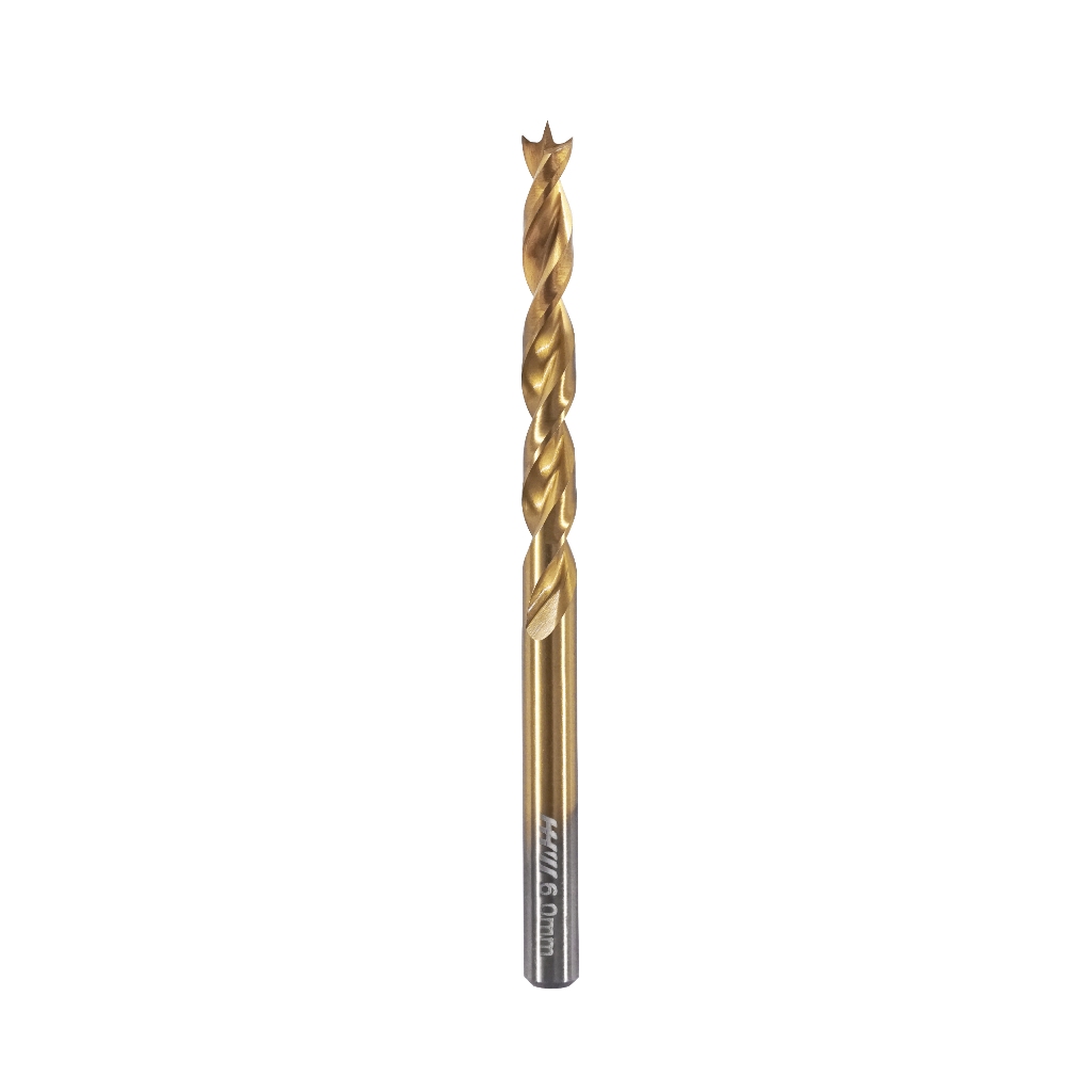 HHW ดอกสว่านเจาะไม้ พรีเมียม Precision twist drill bit HSS TIN เคลือบ TIN เพื่อกันความร้อนสูงสุด