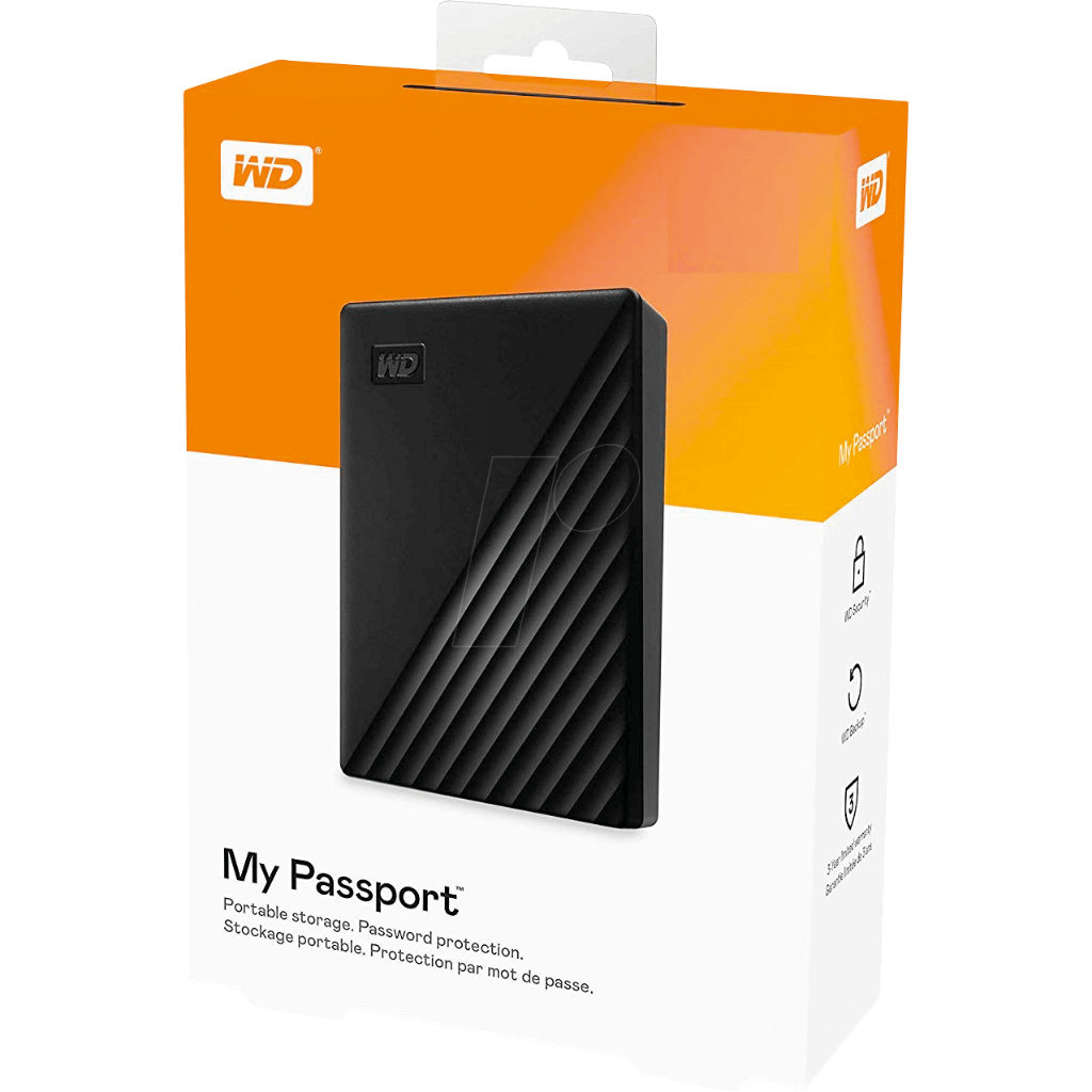 4TB PORTABLE HDD (ฮาร์ดดิสก์พกพา) WD MY PASSPORT (BLACK) (WDBPKJ0040BBK)