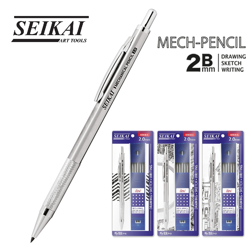 ชุดดินสอกด 2.0 mm. SEIKAI + พร้อมไส้ดินสอ 2.0mm 1 หลอด(ราคาต่อ1ชุด)