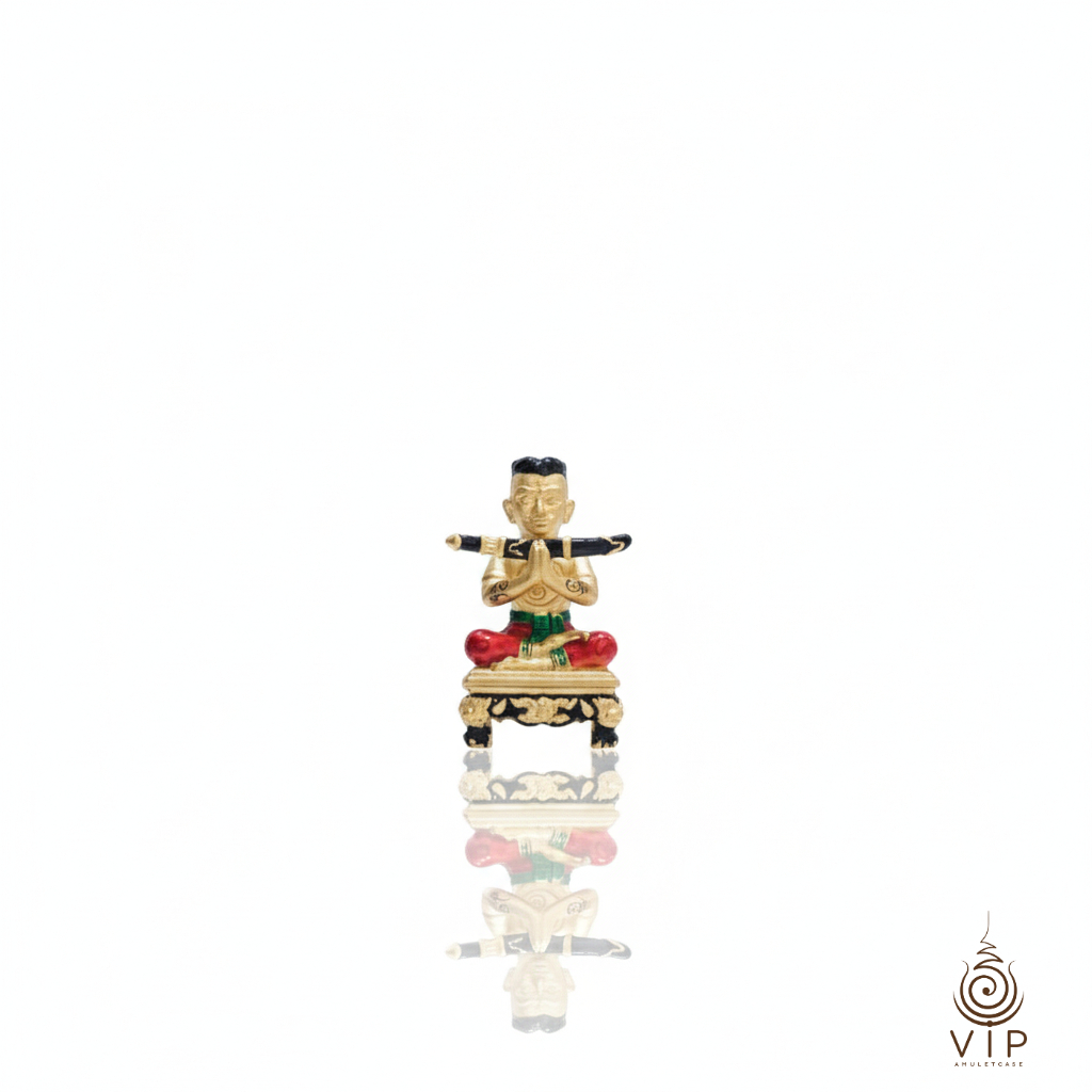 (ผ่านพิธีแล้ว ) ✨ ขุนแผนมนต์เสน่ห์ นะหน้าทอง อ.สุบิน คุ้มนะหน้าทอง |Khun Paen Gold Mask Amulet | 金面坤平佛牌(กรอบชุบหนา2เท่า)