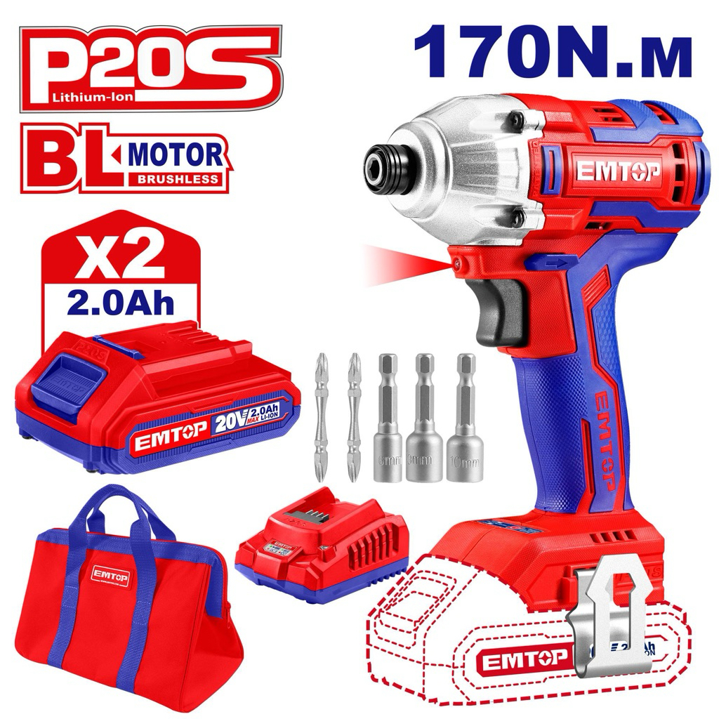 ไขควงกระแทก ไร้สาย EMTOP