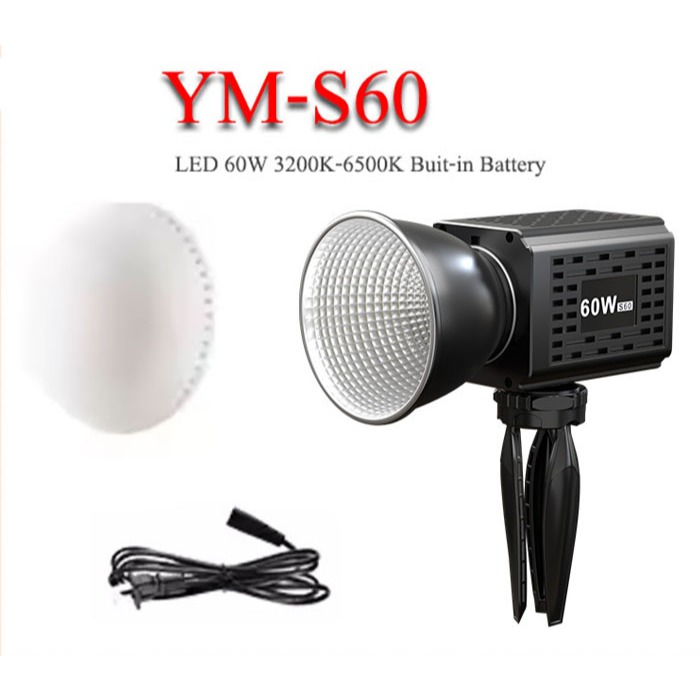 YM-S60 Bi ปรับสี 3200K-6500K Sport Light for Video and Photographer ไฟLED 60W แบตเตอรี่ในตัว