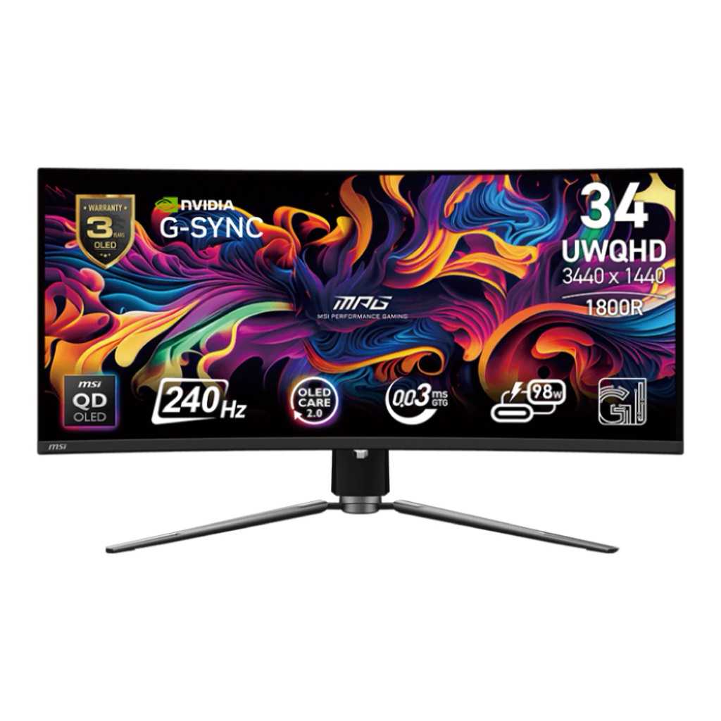 MONITOR MSI MAG 341CQP QD-OLED - 34 INCH QD-OLED 2K 240Hz