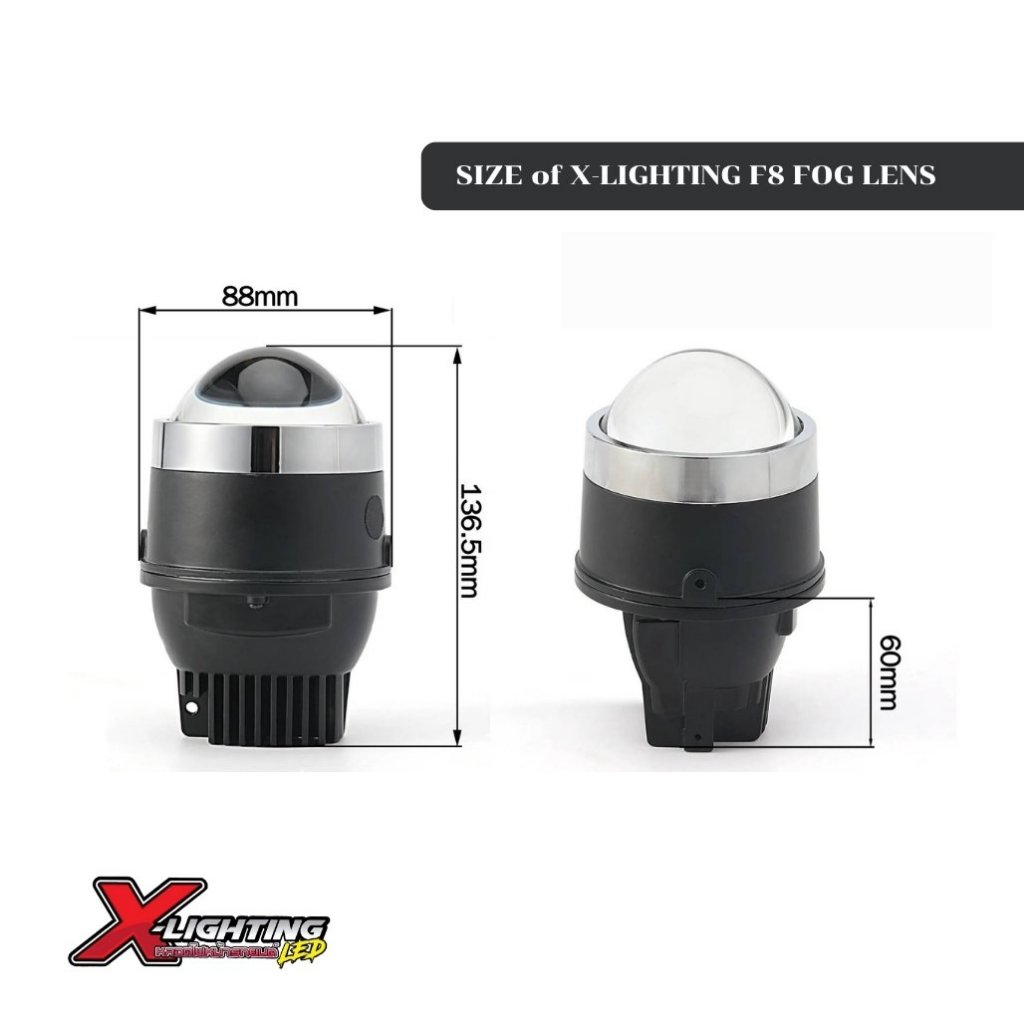 ไฟตัดหมอก รับประกัน 1 ปี Bi-LED Projector รุ่น F8 70W 6500LM 6000K แสงสีขาว Blue lens ขนาด 3 นิ้ว - รูปที่ 6