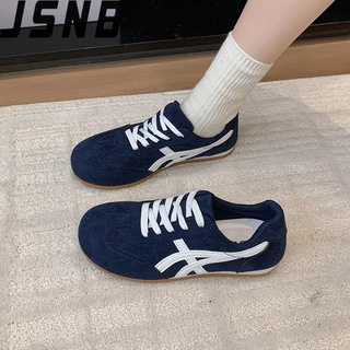 รองเท้าสนีกเกอร์สไตล์เกาหลี พื้นหนา 5สี! ไซส์ใหญ่ 36-42 - รองเท้าผ้าใบสตรี สไตล์ล้ำสมัย สำหรับเท้ากว้าง สวมใส่สบาย ดีไซน