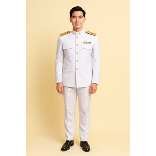 ชุดปกติขาวผู้ชาย (ทั้งชุด) ชุดขาวข้าราชการ