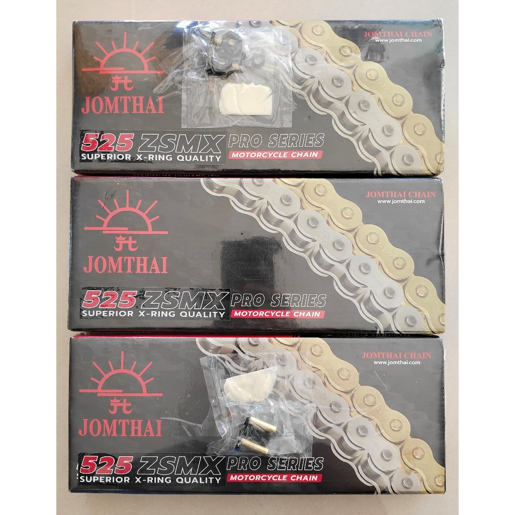 โซ่ 525 X-RING : 124 ข้อ / 130 ข้อ ขนาดยาวพิเศษ ZSMX โซ่ ข้อหนาพิเศษ รองรับรถ ขนาด 1200CC สี ดำหมุดท