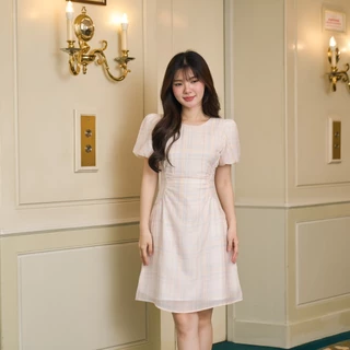 Pixie Bubble Dress (White Scott) เดรสแขนบอลลูน