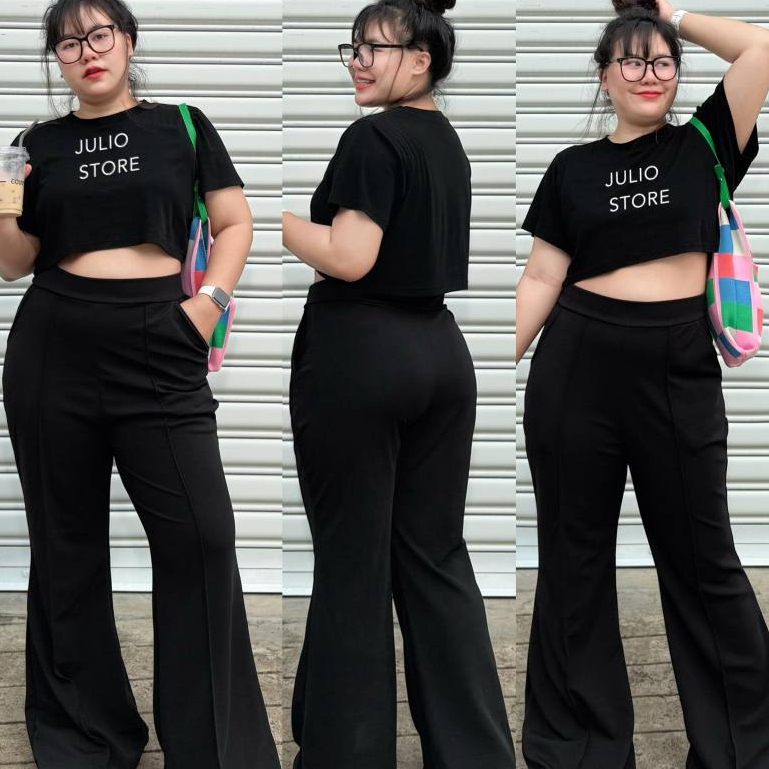 B002 ขาม้าผ้ายืด ขาม้าสาวอวบ ขาบาน ใหญ่ ยาว สไตล์จูลิโอ้