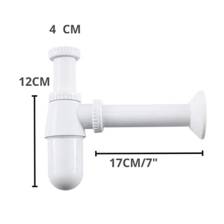 ท่อน้ำทิ้ง PVC พลาสติกสีขาว ใช้ต่อใต้อ่างล้างหน้าไม่หักง่าย แข็งแรงทนทานต่อการกรดกร่อน BHS-515