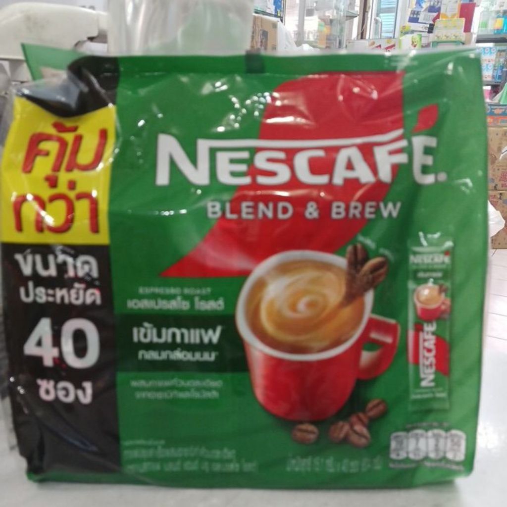 เนสกาแฟ 3in1วันสีเขียวขนาด 40 ซองพร้อมส่งราคากันเอง
