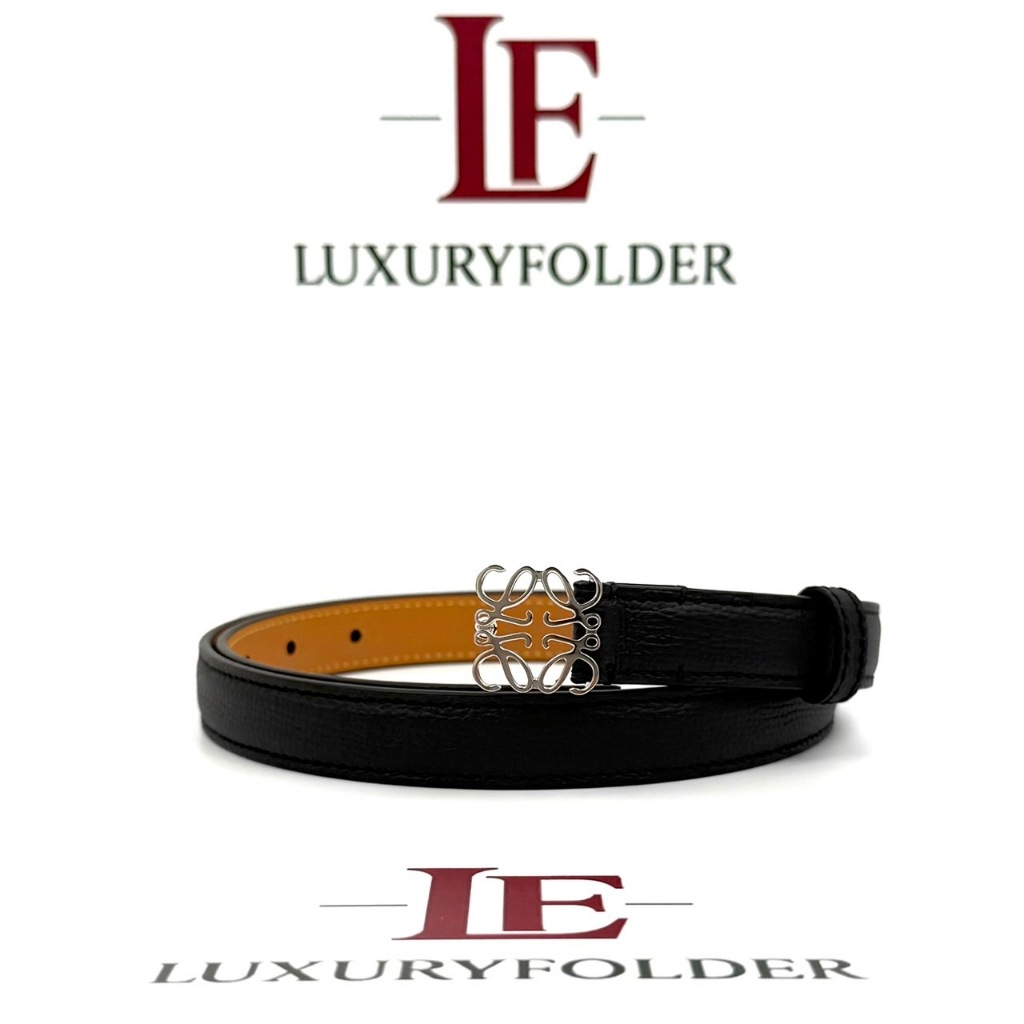 เข็มขัด LOEWE Anagram E821Z15X02 (2 CM.) BLACK/PARADIUM ของแท้ 100%