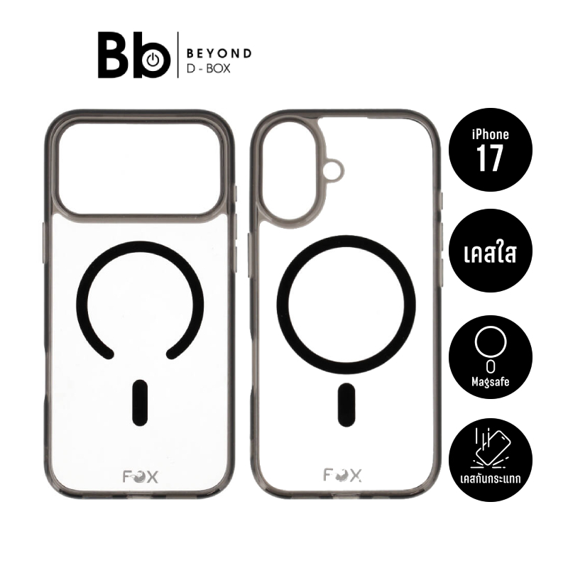 เคส FOX สำหรับ iPhone 17/Air/17 Pro/17 Pro Max vShield Pro Magnetic Transparent  Black by BB Beyond 