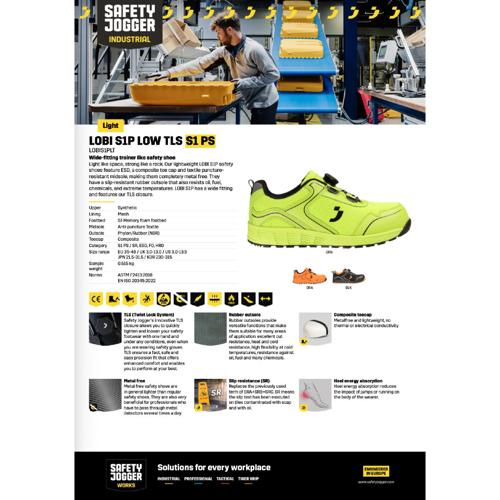 SAFETY JOGGER حذاء سلامة LOBI S1P منخفض — أخضر — صورة 6