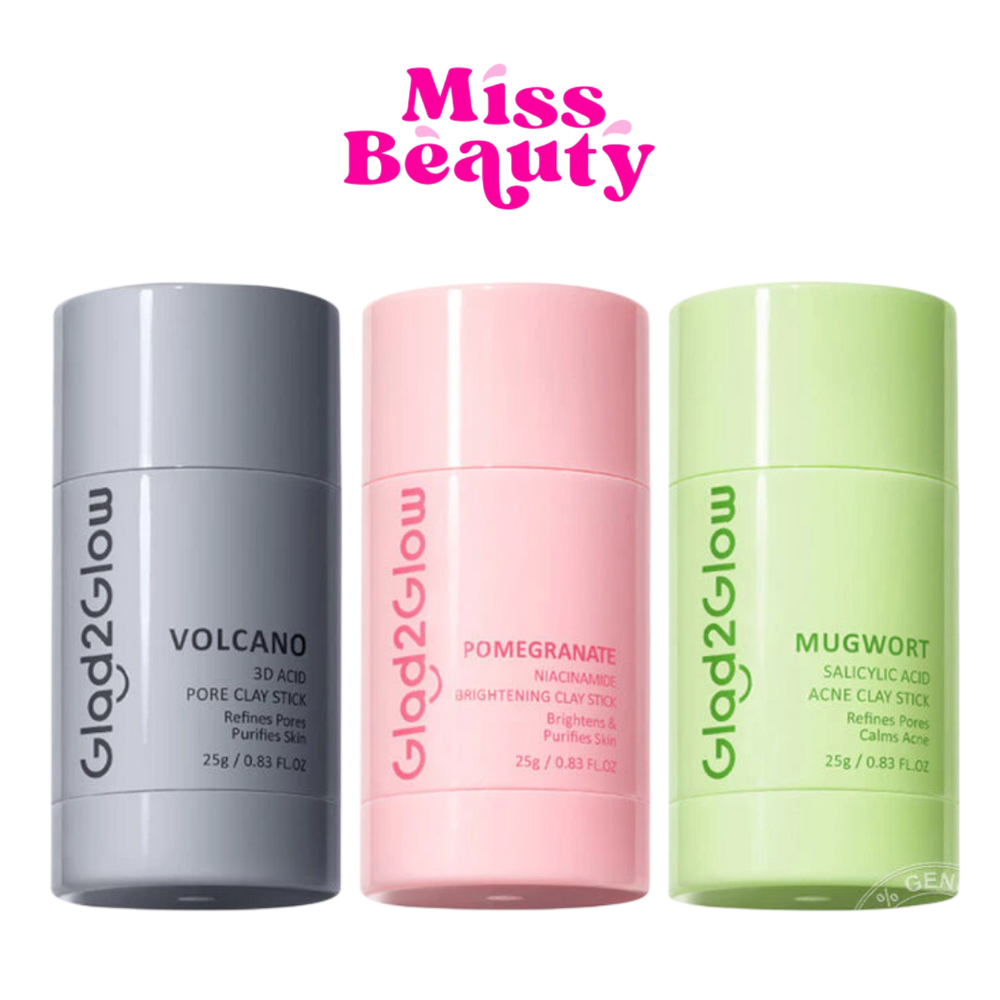 (แท่ง) Glad2Glow Mugwort Salicylic Acid Acne Clay Stick แกลดทูโกลว์ มาสก์โคลนแบบแท่ง 25 กรัม
