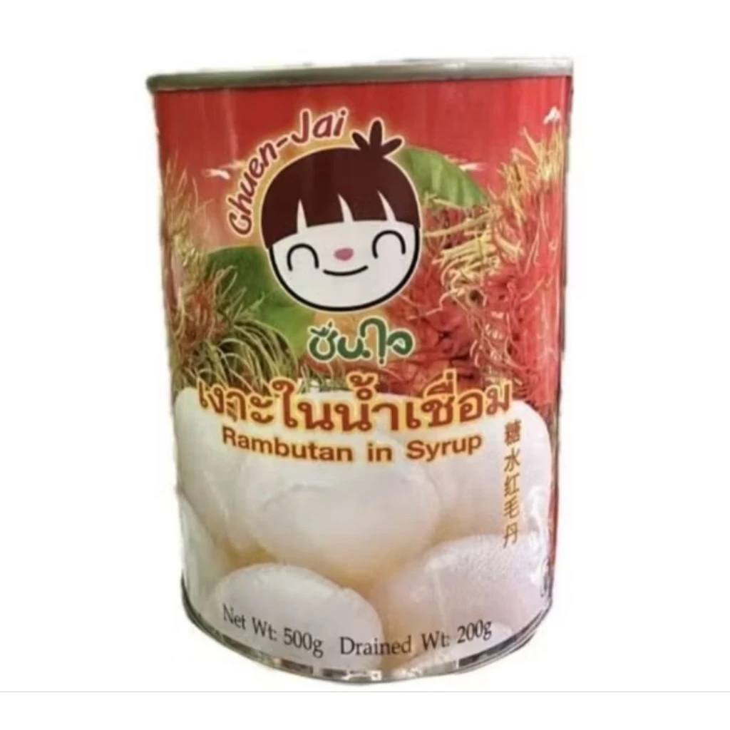 เงาะกระป๋อง ลิ้นจี่ ลำไย 500กรัมยี่ห้อชื่นใจ