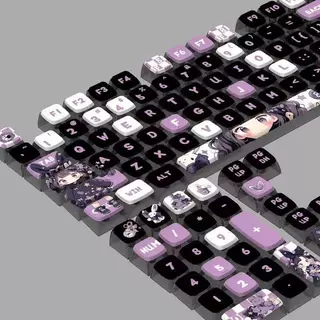คีย์แคปพุดดิ้ง ลายการ์ตูนน่ารัก ลายคมชัดสวย 129 ปุ่ม PBT + PC Doubleshot + การระเหิดความร้อน คีย์แคปอะนิเมะ ลายการ์ตูนน่