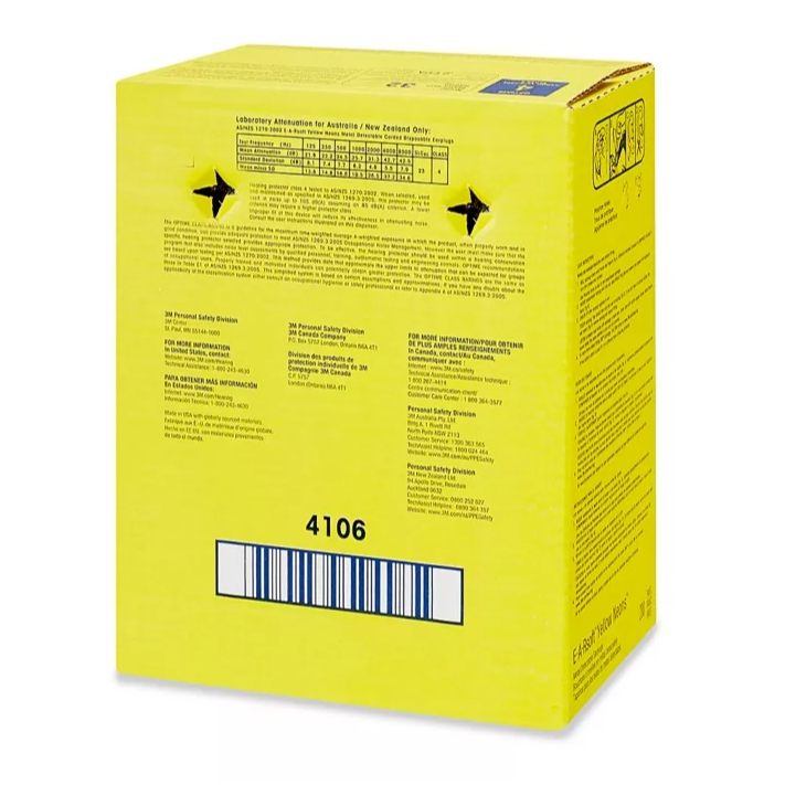 3M โฟมอุดหูลดเสียง รุ่น E-A-R Soft 311-1250 E-A-R Soft Yellow Neons มีสาย ( 1 คู่ ) - รูปที่ 3