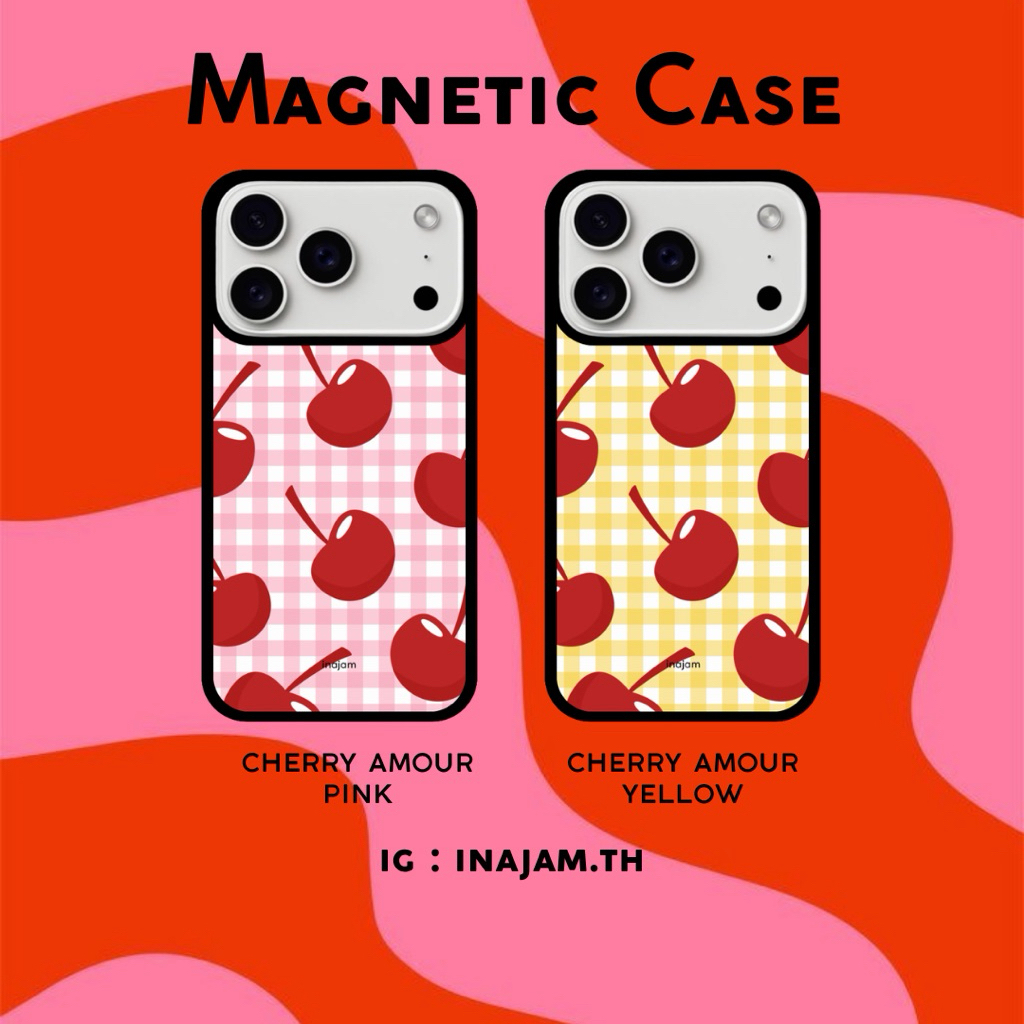 (เคสแม่เหล็ก) Magnetic Case แบรนด์ Inajam Collection Cherry Amour