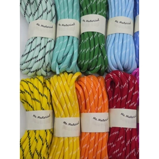 (#113)[2,5หลา] เชือกกลม polyester มีไส้ ลายขาว ขนาด 5มม.