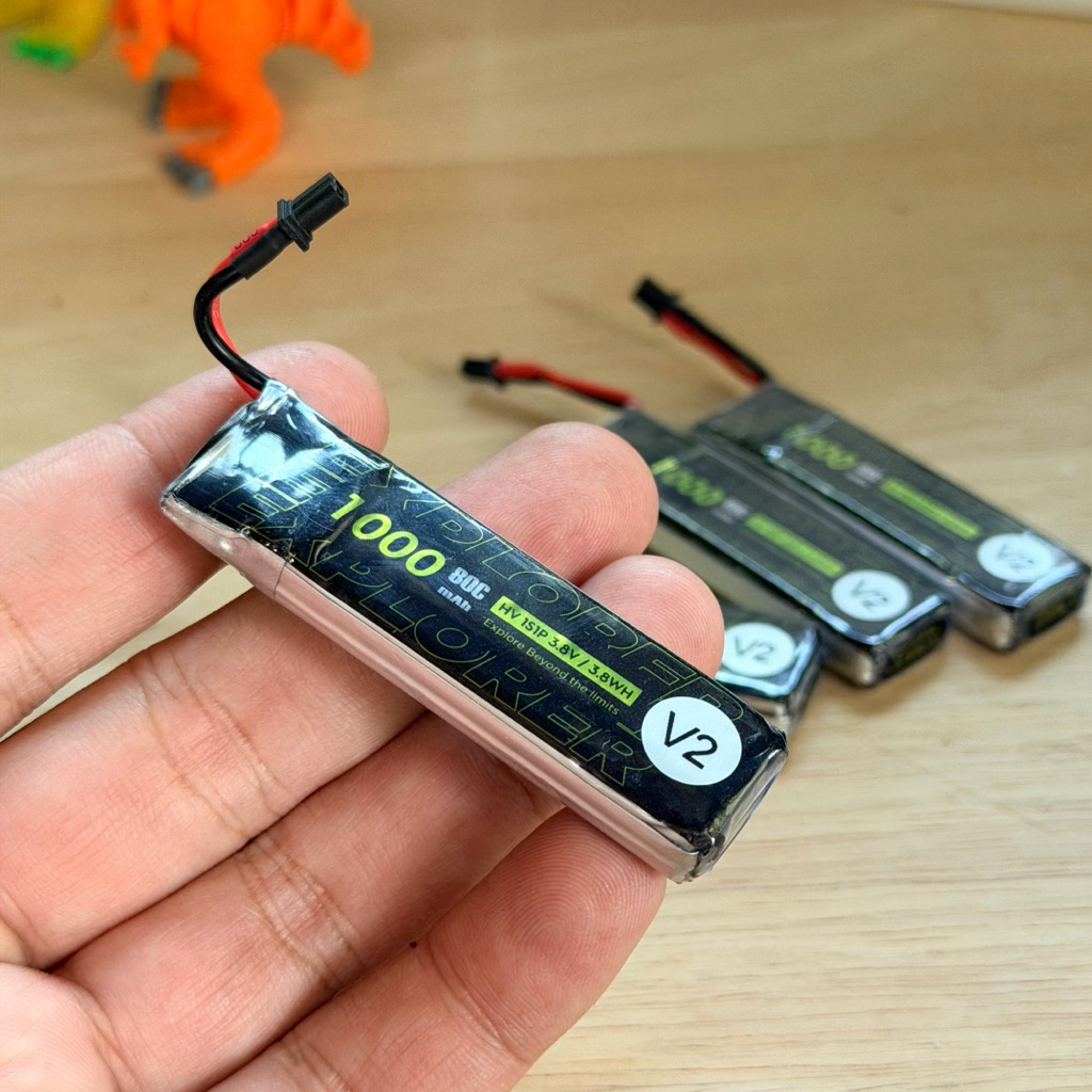 1S 1000mah V2 80C HV Flywoo..!! แบต 1 เซลล์ 1000mah..!!