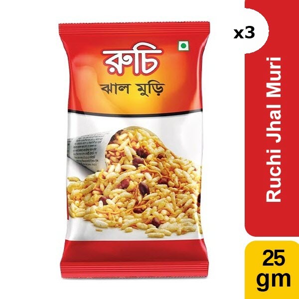 Ruchi Jhalmuri ข้าวพองเผ็ด Spicy Puffed Rice 25g Bangladeshi Snacks ขนมบังคลาเทศ ขนมอินเดีย